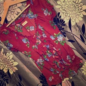 Sheer Hollister Floral Blouse